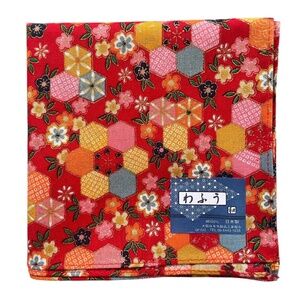 Japanese Red Printed Scarf - New with Sticker